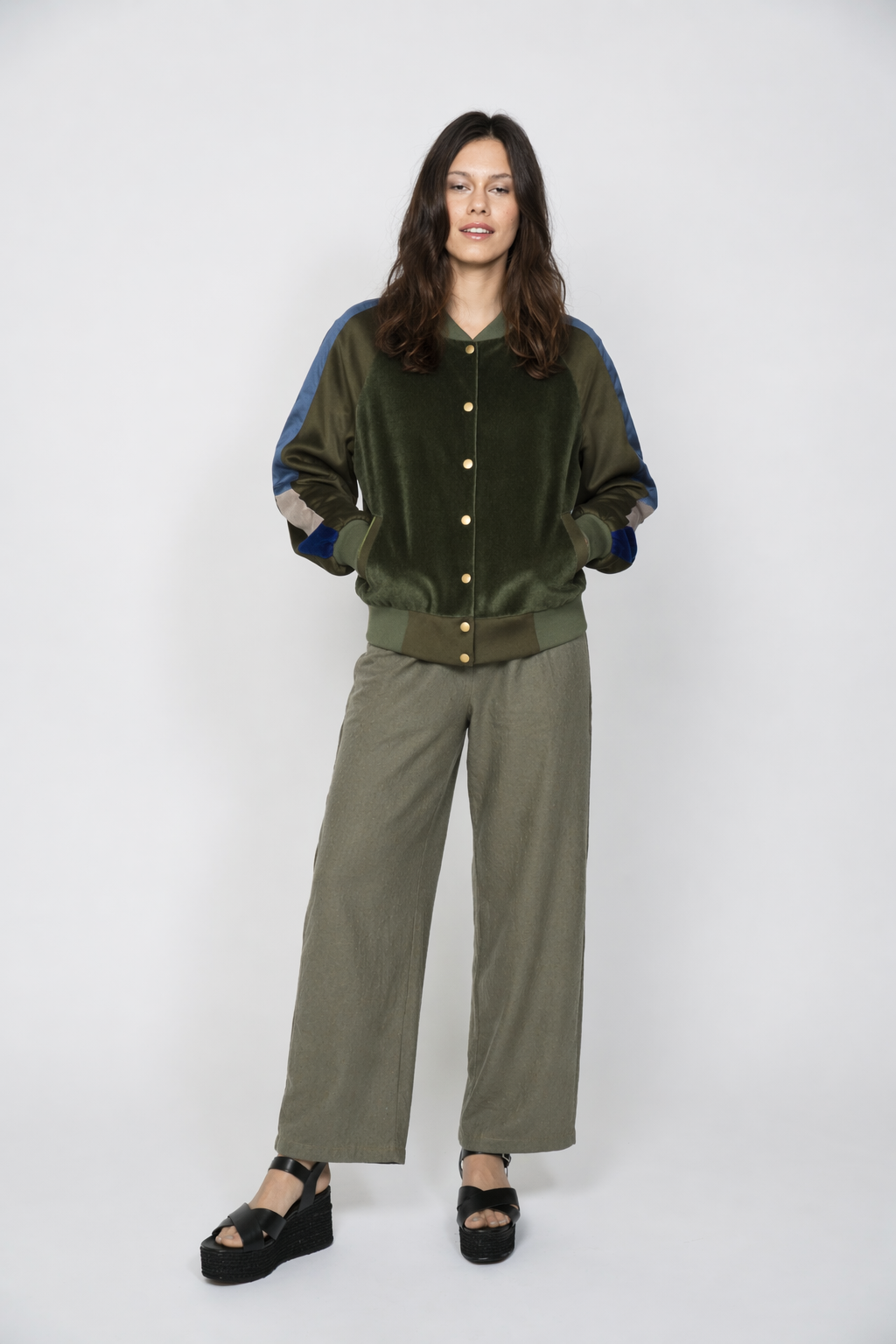 College Jacket Back2Cool green Velvet