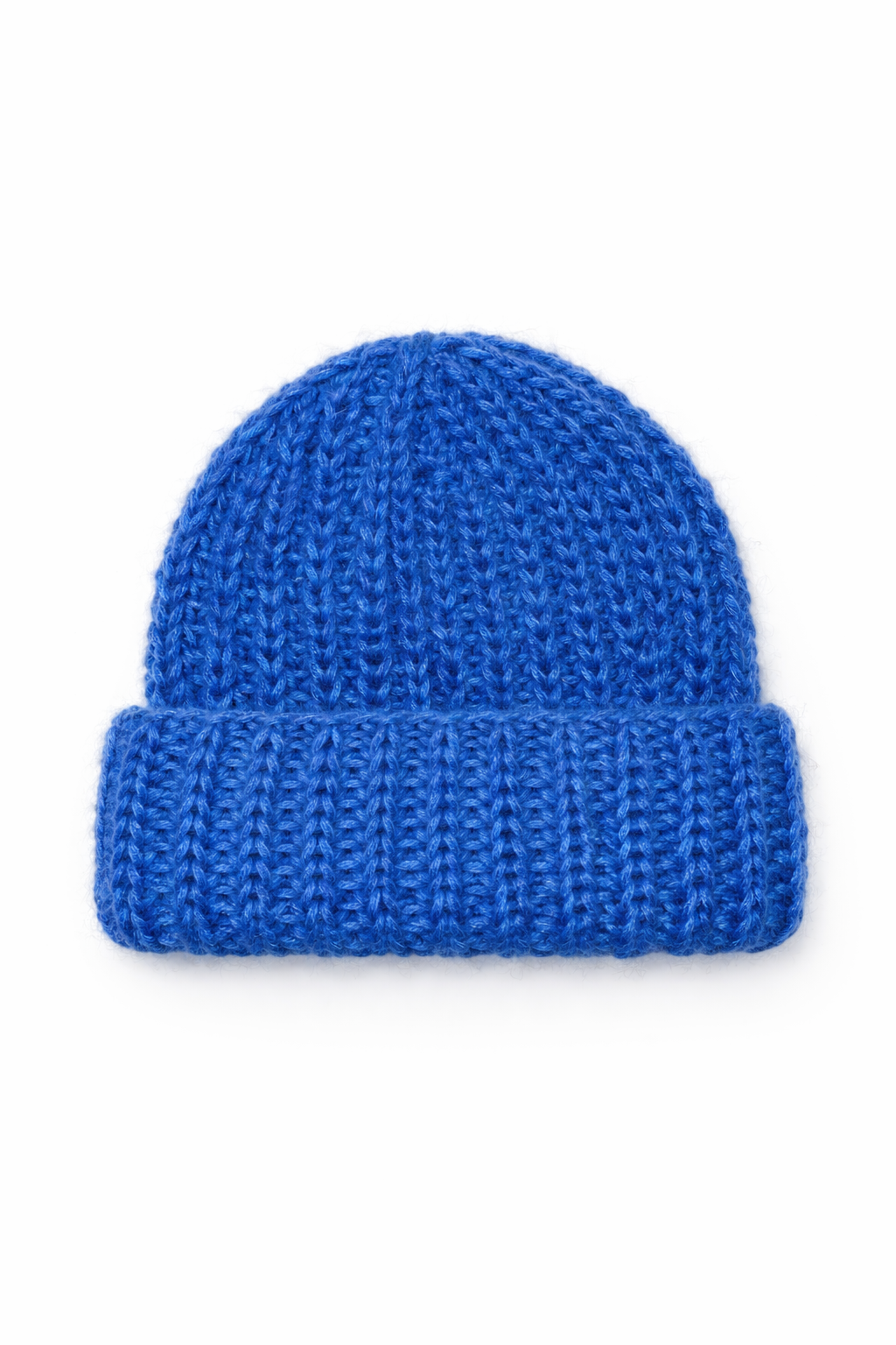 HANDKNITTED BEANIE ALPACA SILK MERINO RADIANT BLUE