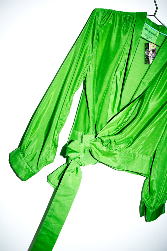 Wrapblouse iridescent green