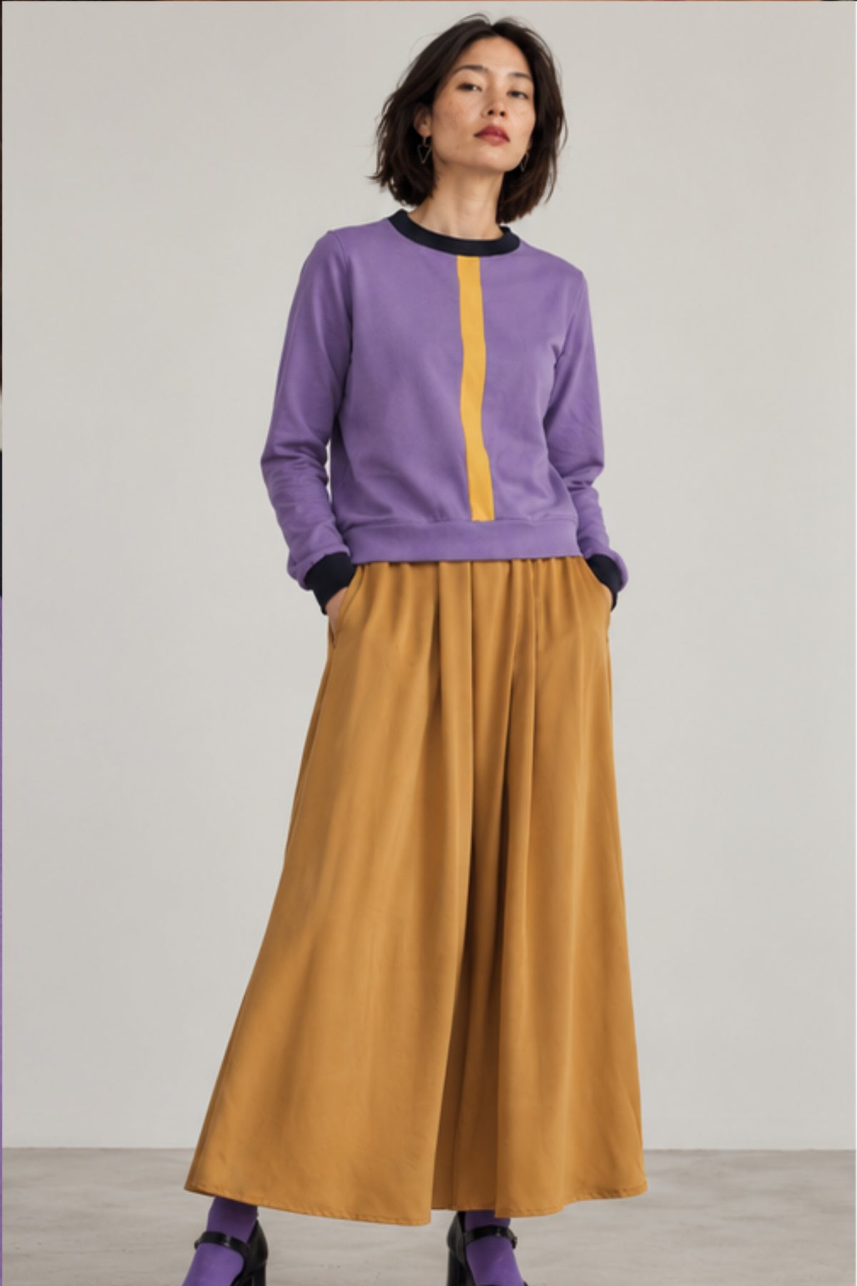 Basic Longsleeve color blk violett