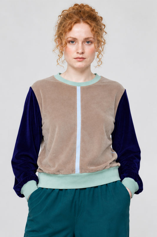 BASIC LOOSEFIT JUMPER VELVET ALLOVER
