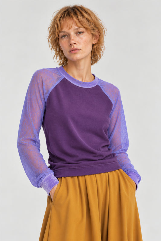 Basic Raglan Longsleeve Mesh lila
