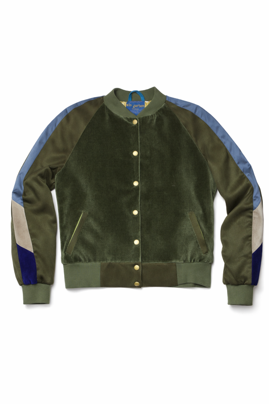 College Jacket Back2Cool green Velvet