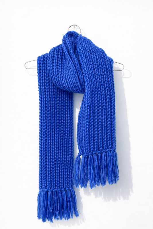 XXL HANDKNITTED SCARF RADIANT BLUE