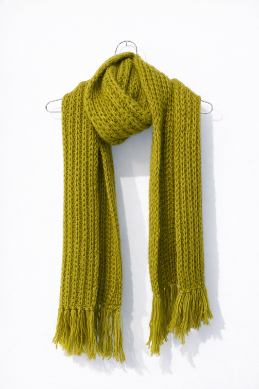 XXL HANDKNITTED SCARF MUSTARD YELLOW