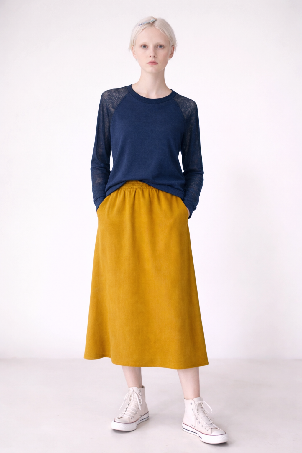 BASIC RAGLAN MESH SHIRT DARK BLUE