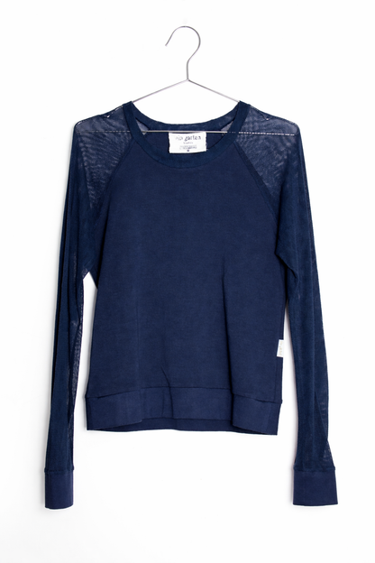 BASIC RAGLAN MESH SHIRT DARK BLUE