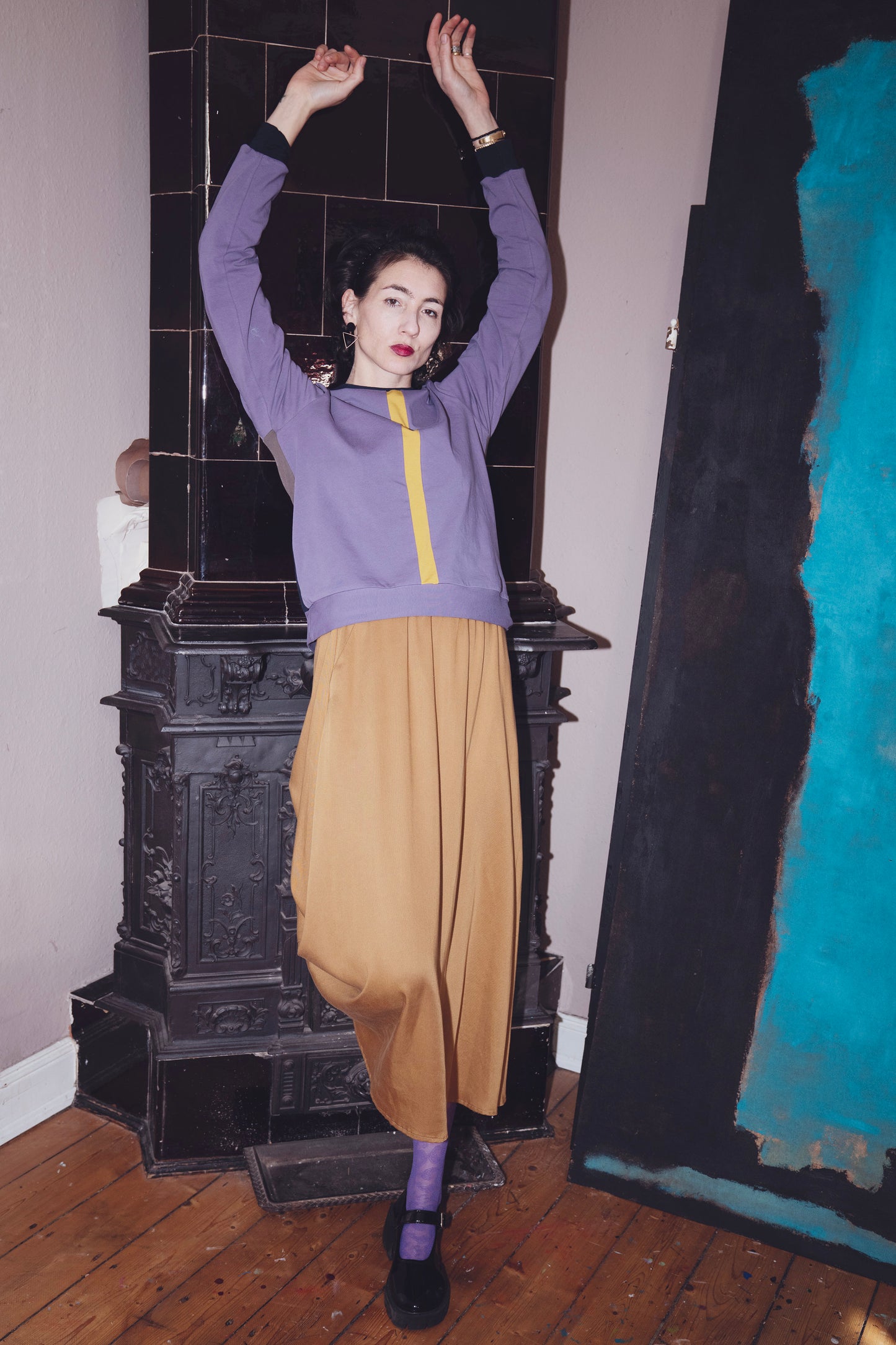 Basic Longsleeve color blk violett