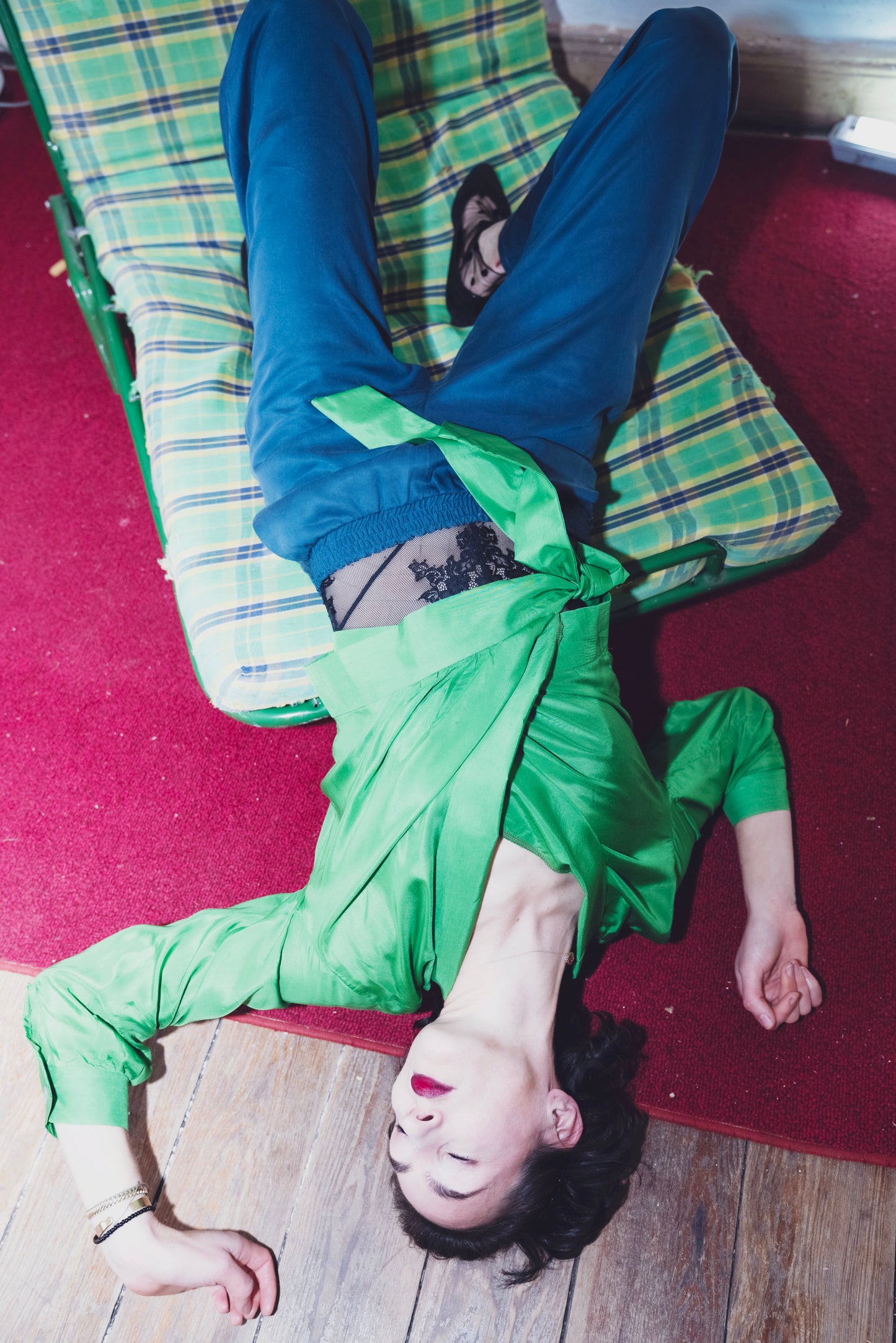 Wrapblouse iridescent green