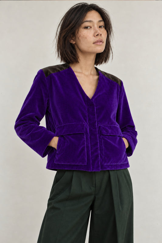 Jacke Suri mit Uniform Details Purple Dream Velvet