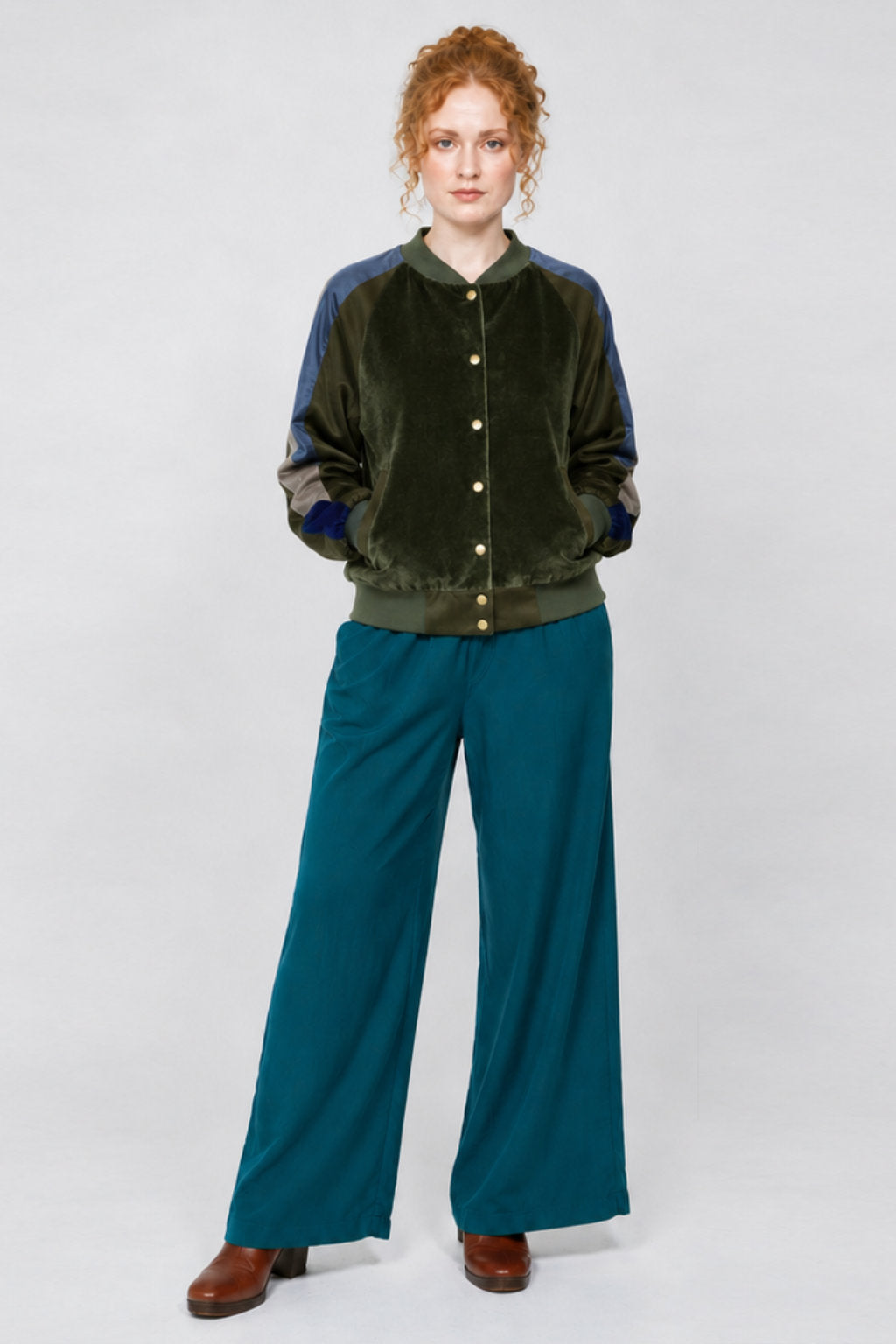 College Jacket Back2Cool green Velvet
