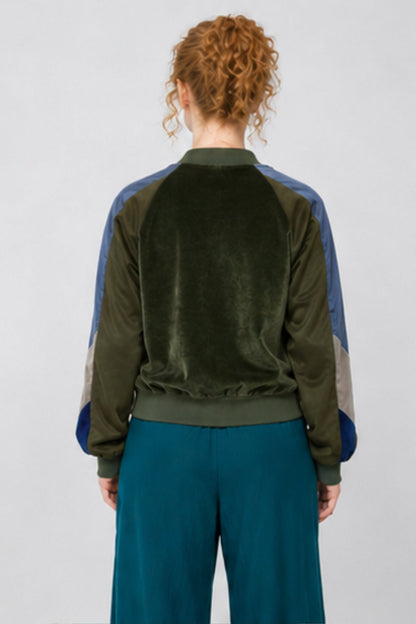 College Jacket Back2Cool green Velvet