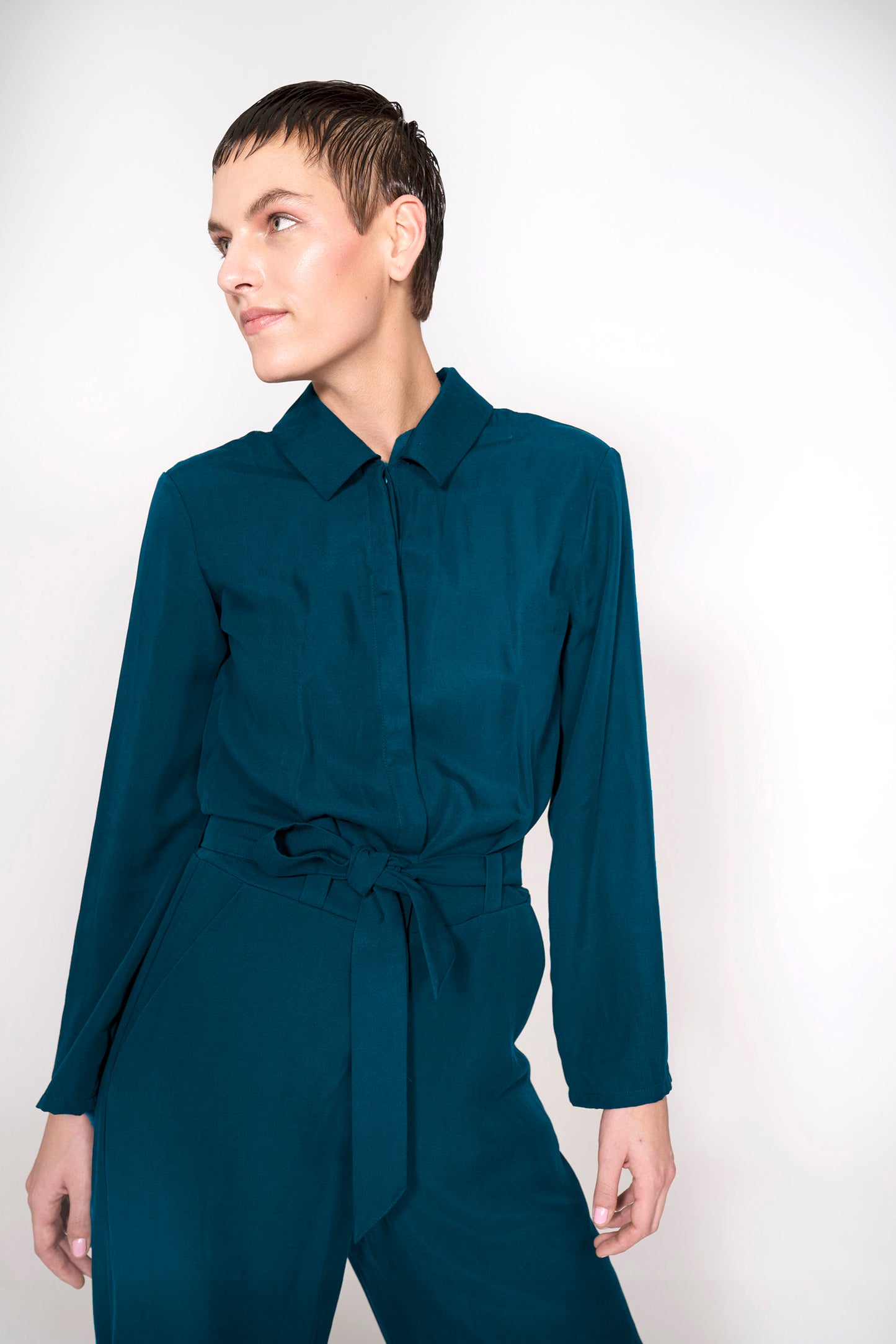 elegant Tencel Overall VARA mysical steel blue