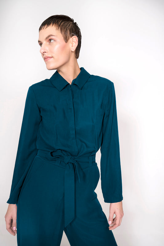 elegant Tencel Overall VARA mysical steel blue