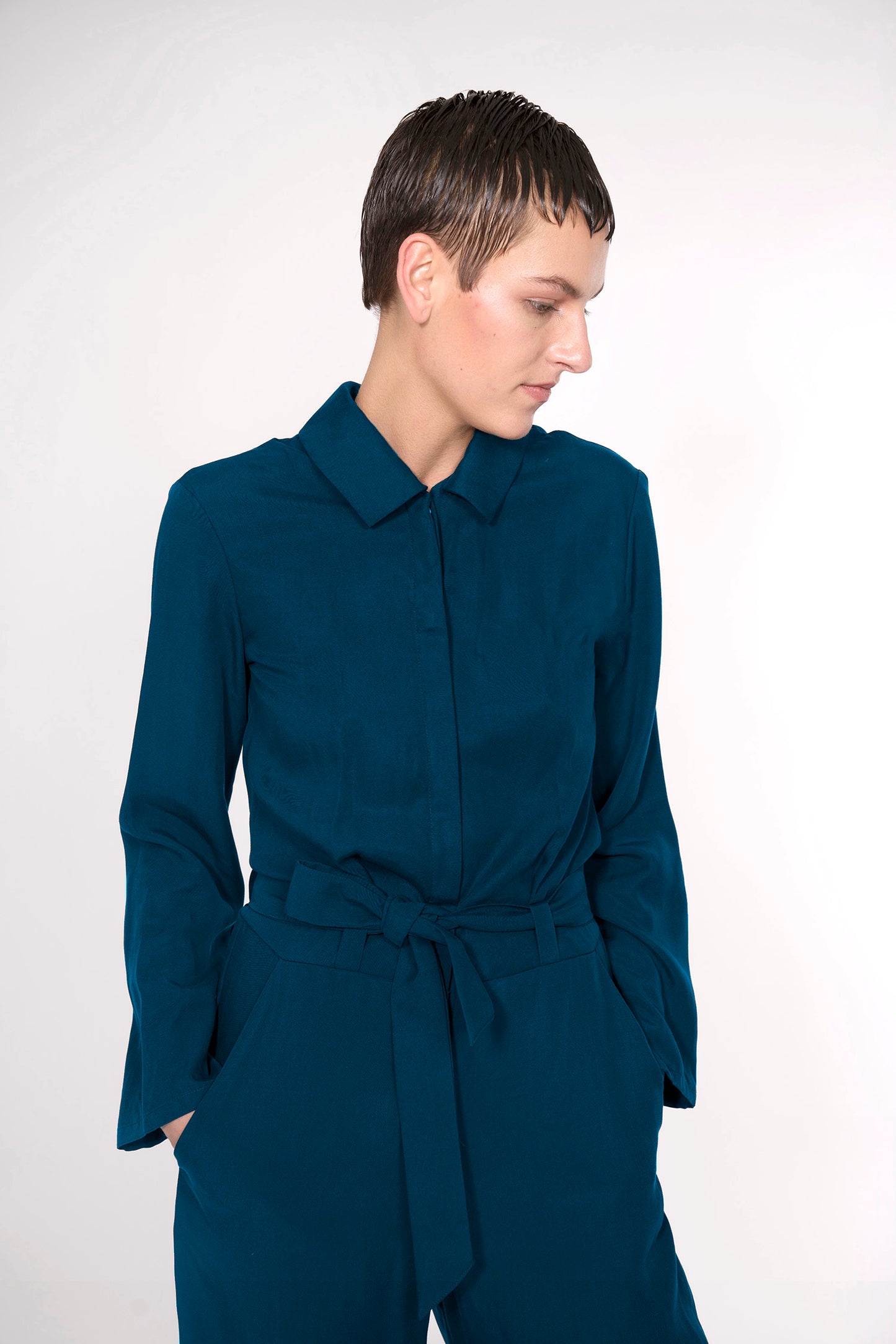 elegant Tencel Overall VARA mysical steel blue