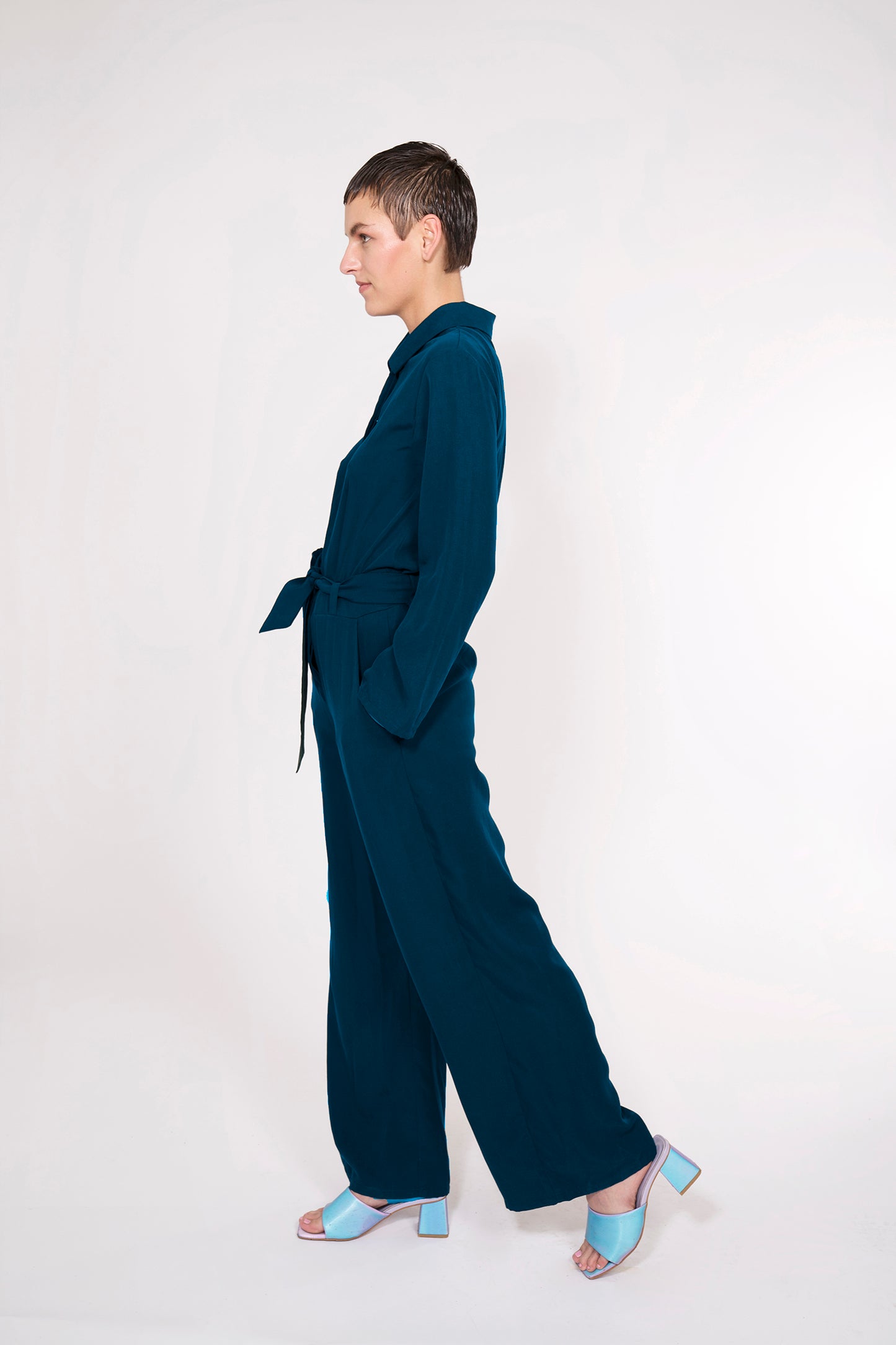 elegant Tencel Overall VARA mysical steel blue